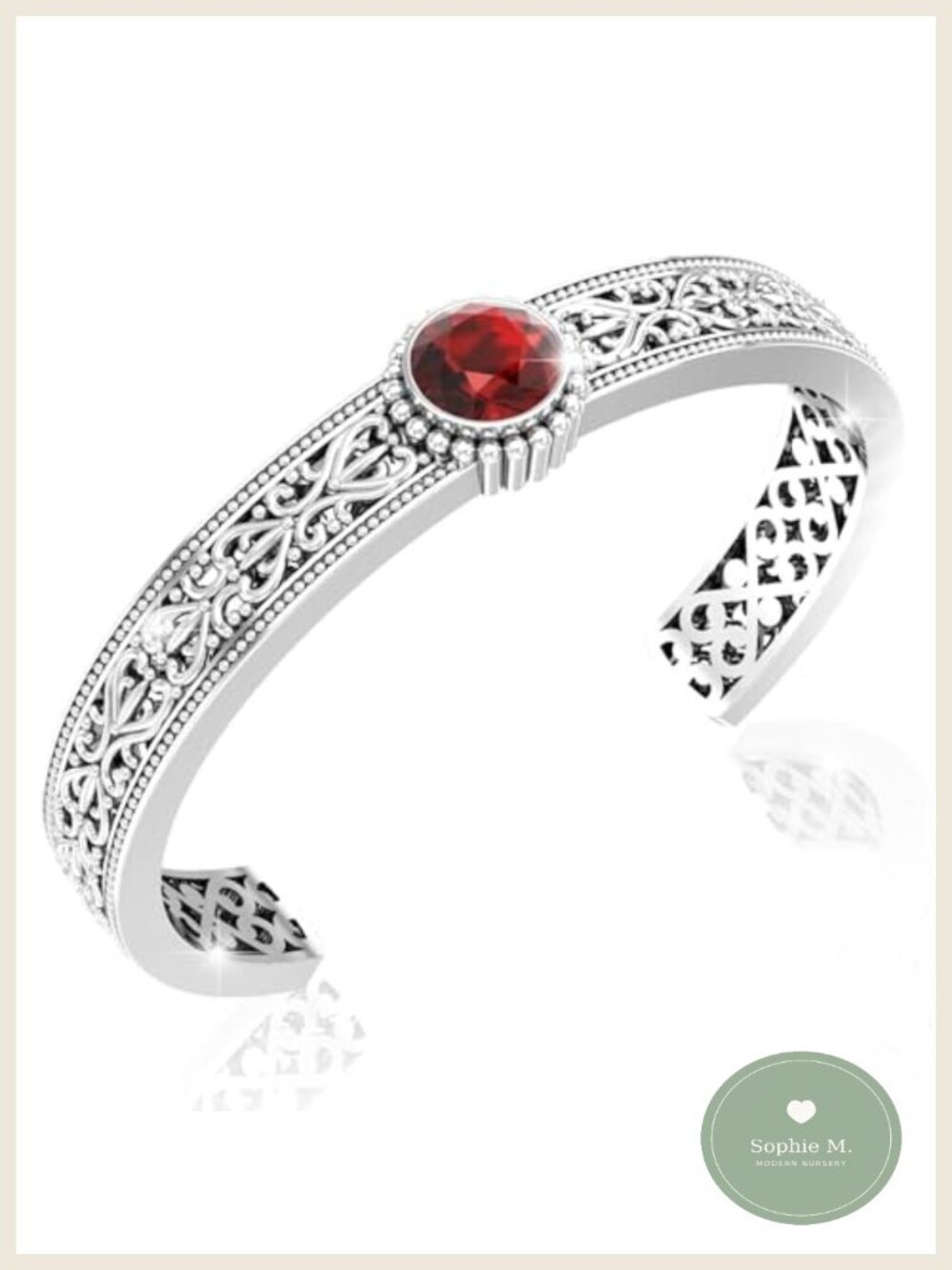 Adjustable 925 Sterling Silver Cuff Bracelet Gemstone Boho Bangle